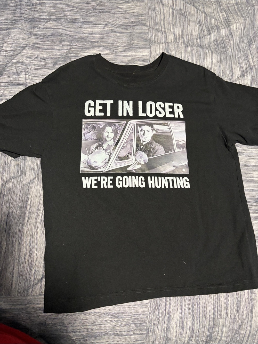 Get In Loser We're Going Hunting Graphic Tee - Black